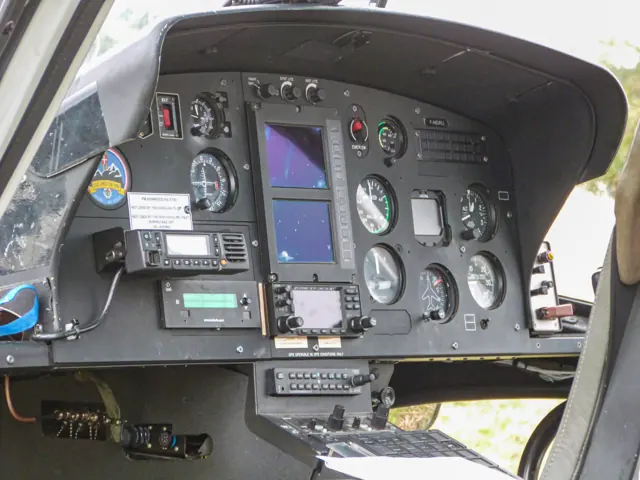 F-HGRU Airbus H125 helicopter cockpit Ardèche Fev 2024.