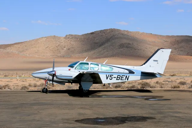 Skarpion Mine Aerodrome Beechcraft Baron.