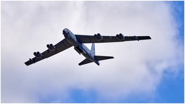 Boeing B-52 Stratofortress flypass.