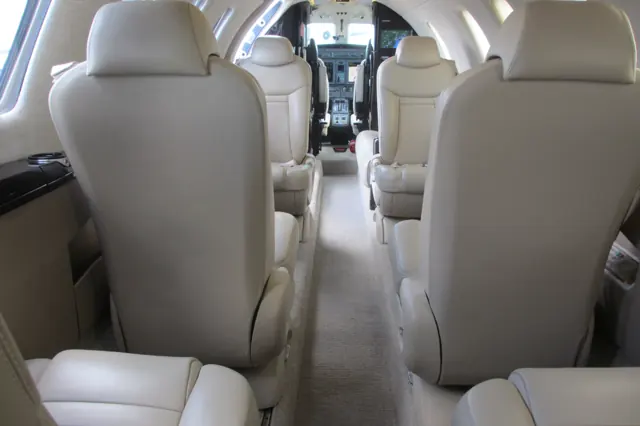 Cessna Citation CJ4 cabin interior.