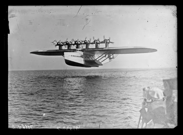 Dornier Do X in flight over Lake Constance in a 1929 press photograph.