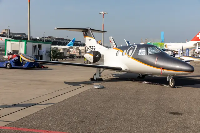 Eclipse 550 on display at EBACE 2023, Le Grand-Saconnex.