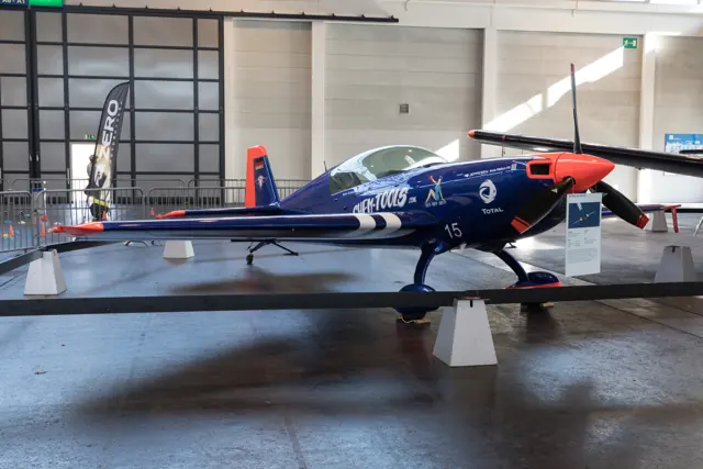 Extra 330LT on display at AERO Friedrichshafen 2018.