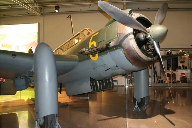 Nose of preserved Saab S 17BL 17005 at the Swedish Air Force Museum.