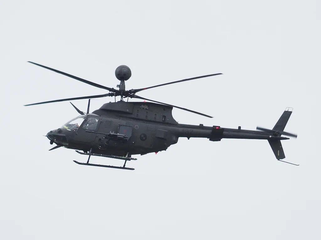 Bell OH-58D Kiowa Warrior in flight.