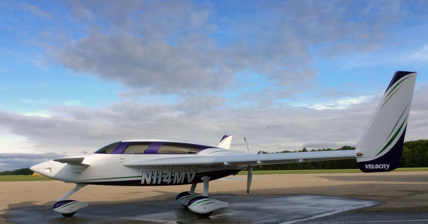 Velocity XL — real-aircraft reference photograph.