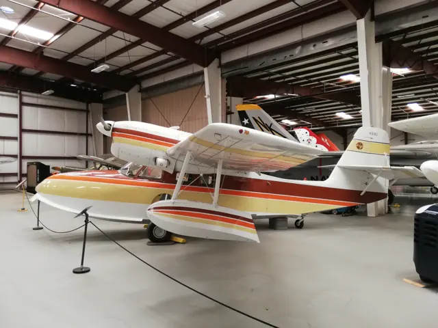 Grumman J4F-2 Widgeon N33Q displayed in a museum; a military member of the Widgeon family.