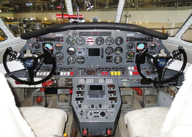 Cockpit of Grumman Albatross N44RD, which flew around the world in 1997