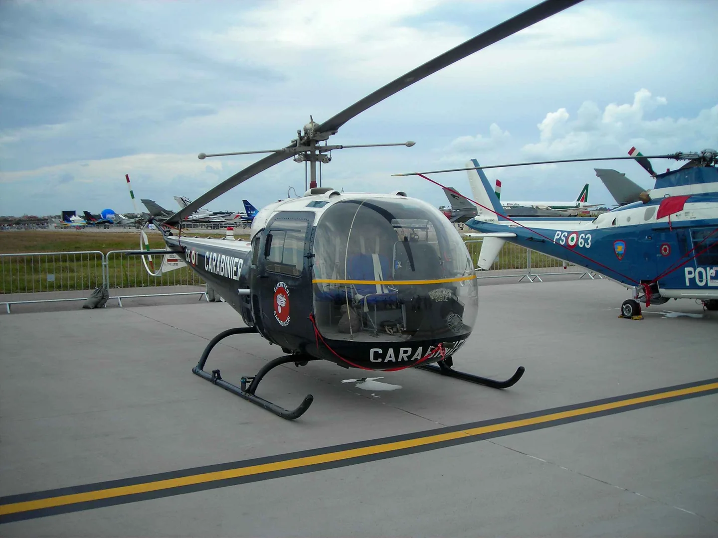 Agusta-Bell AB.47J3 Ranger in Italian Carabinieri markings at Pratica di Mare AFB, Italy in 2006