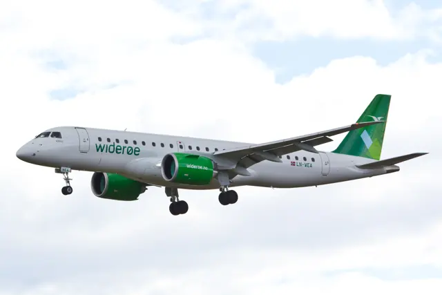 An E190-E2 of Widerøe , its launch operator