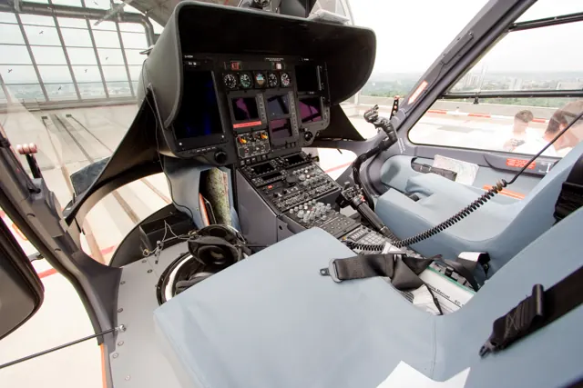 The cockpit of an EC135, May 2008