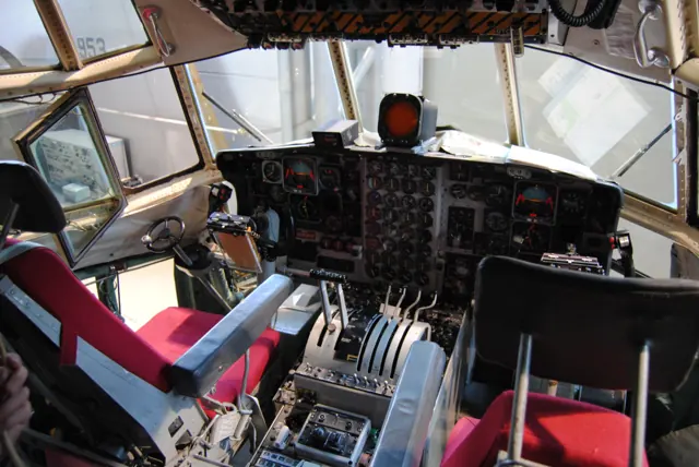 A C-130H Hercules flight deck: Aircraft displayed are from the Norwegian Armed Forces Aircraft Collection .