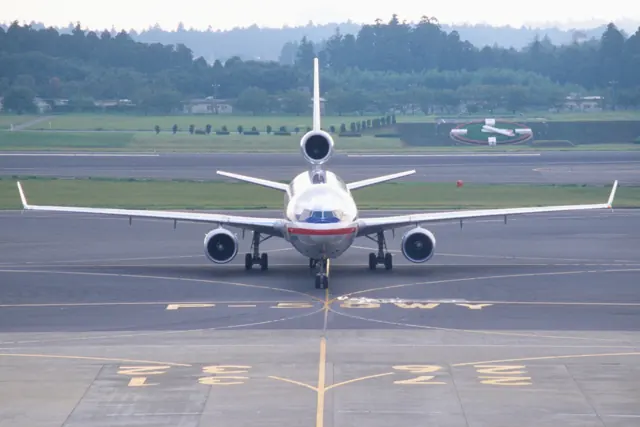 American Airlines MD-11 front view