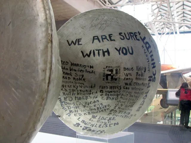 Inside of the original propeller spinner of the Spirit of St. Louis